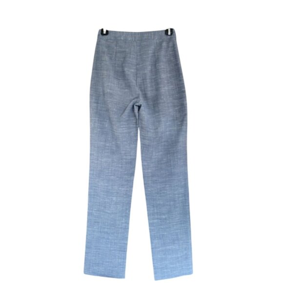 ANTONIO MELANI Straight Leg Textured Blue Cropped Dress Pants Non-Stretch 0 - Picture 2 of 10